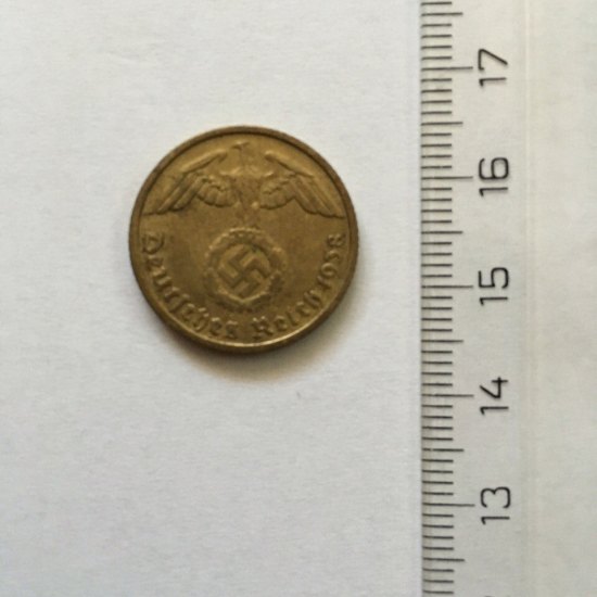 Německá mince rok 1938  10 pfennig