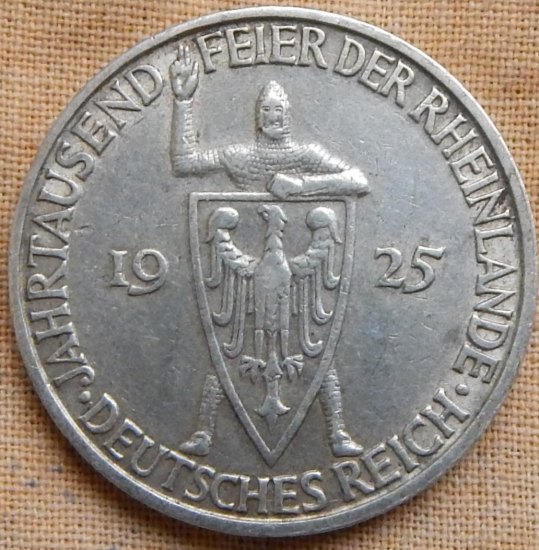 3 REICHSMARK RHEINLANDENFEIER 1925