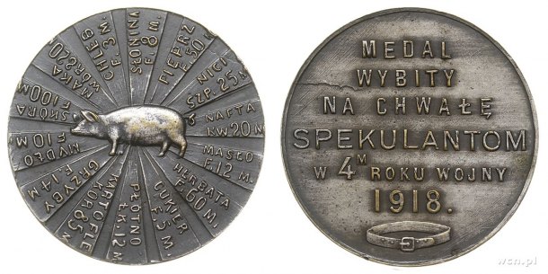 Medal Wybity na Chwałę Spekulantom 1918