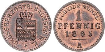 ►1 Pfennig 1865 A◄