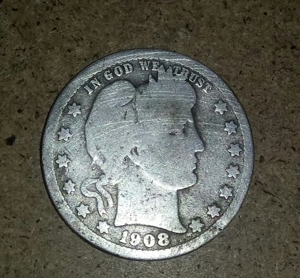 1/4  DOLLAR 1908