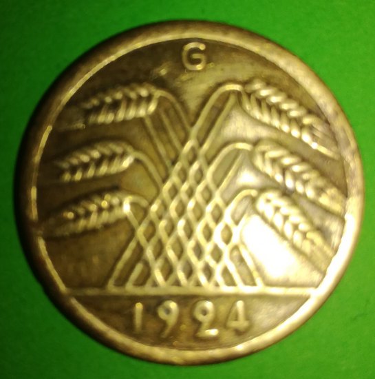 Výmarský zlatý klas 50 Rentenpfennig 1924 G