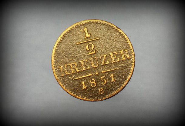 1/2 kreuzer 1851 B