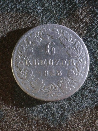 Ag 6 kreuzer 1843 !