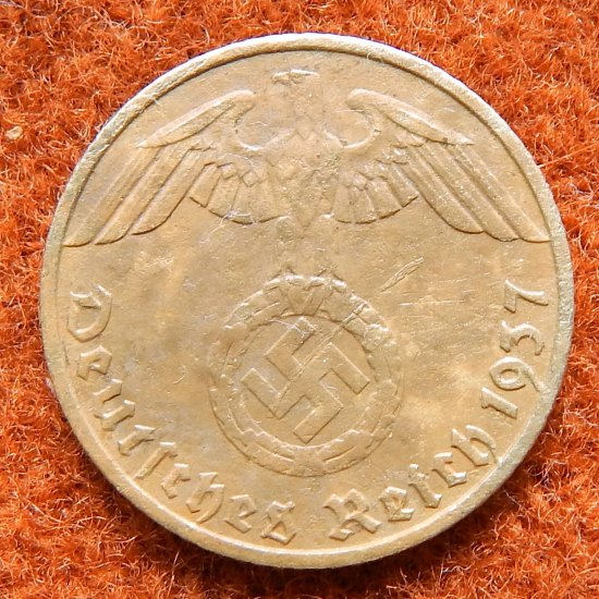 5 REICHSPFENNIG 1937 F