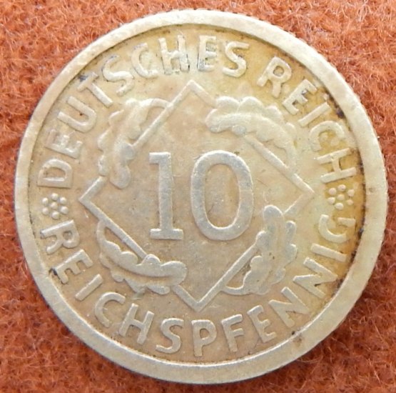 10 REICHSPFENNIG 1935 D