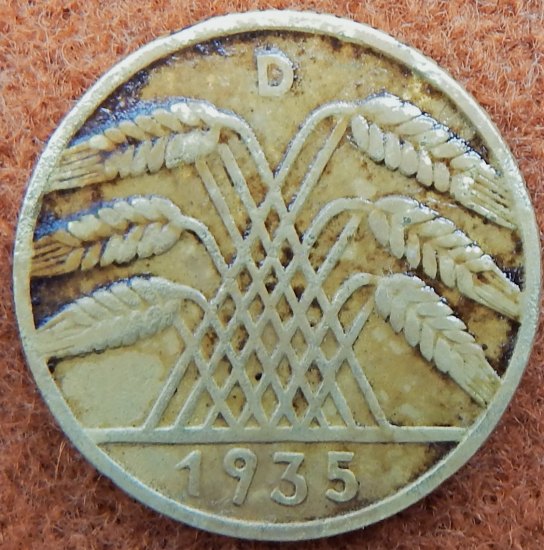 10 REICHSPFENNIG 1935 D