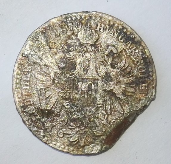 10 krejcar (nakopnutej) 1870