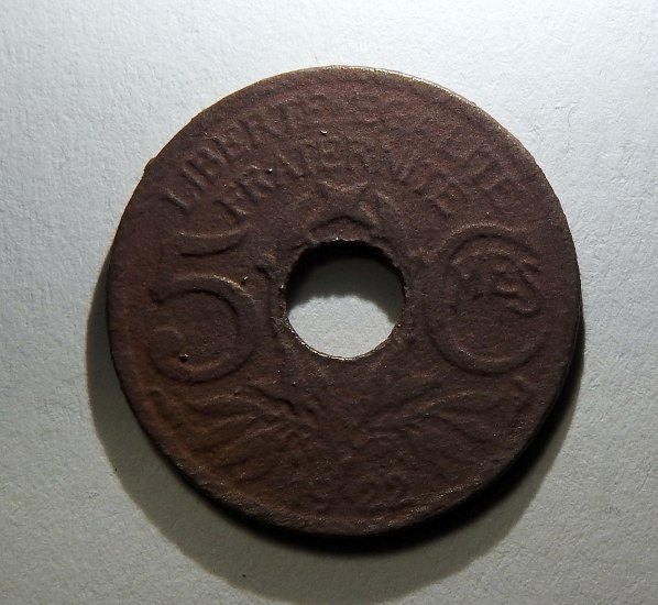 5 Centimes 1922 z Francúzska