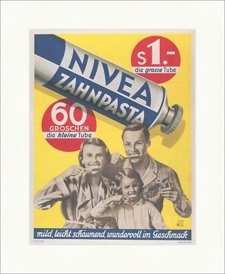 Zubní pasta Nivea, reklamní 1926 - 45