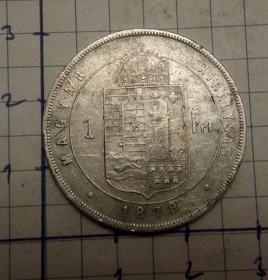 Ag : 1 Forint ( zlatník ) FJI 1879 Kremnica