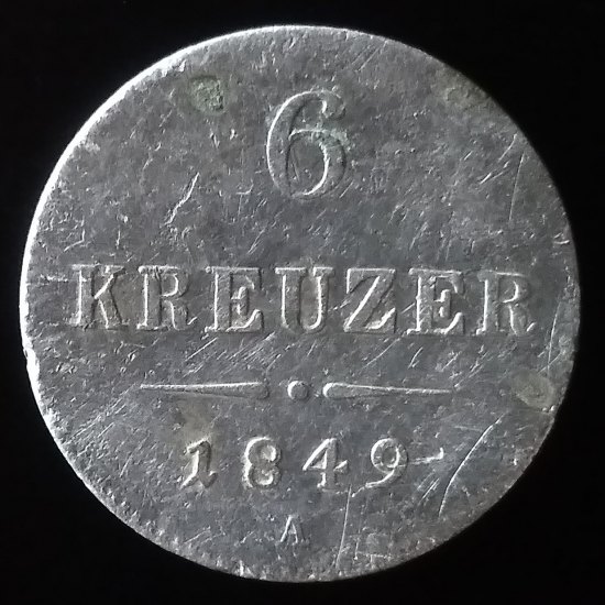 6 krejcar 1849 A