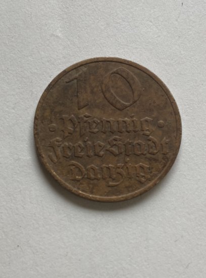 10 Pfennig svobodné město Gdaňsk