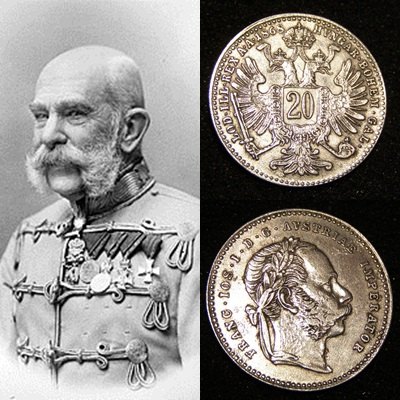 František Josef I. (1848–1916) – 20 Kreuzer (20 Krejcar)