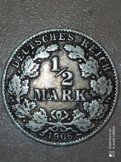 Německo Deutsches Reich 1/2 MARK 1906