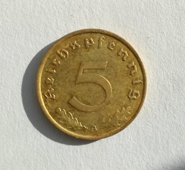 5 Reichspfennig 1938 A