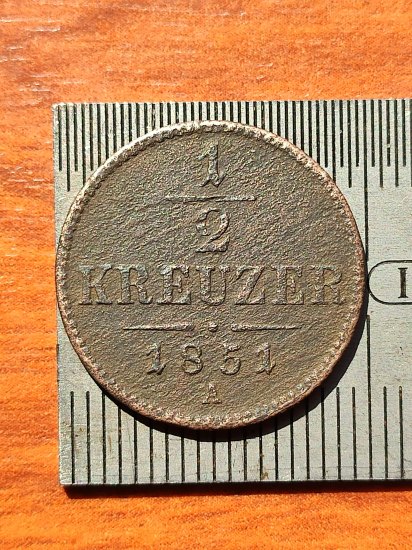 1/2 krejcar 1851