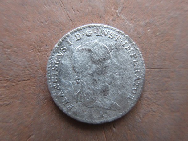 3 kr F II  /I./  1832   Billon ,  0,346  1.7g.Ag