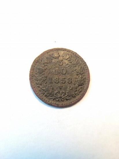 Půlkrejcar 1858V