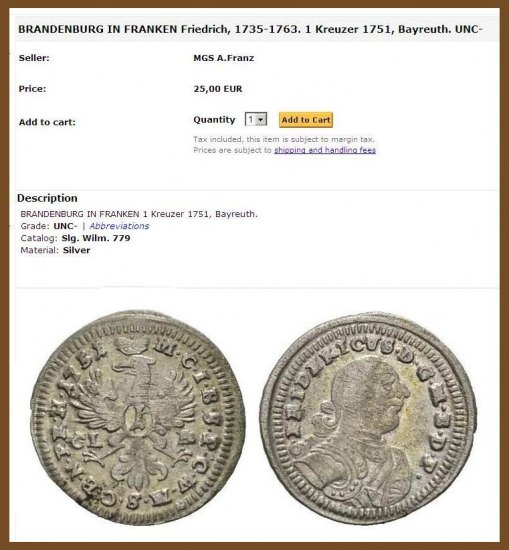 Germany, Friedrich, 1.Kr. 1751