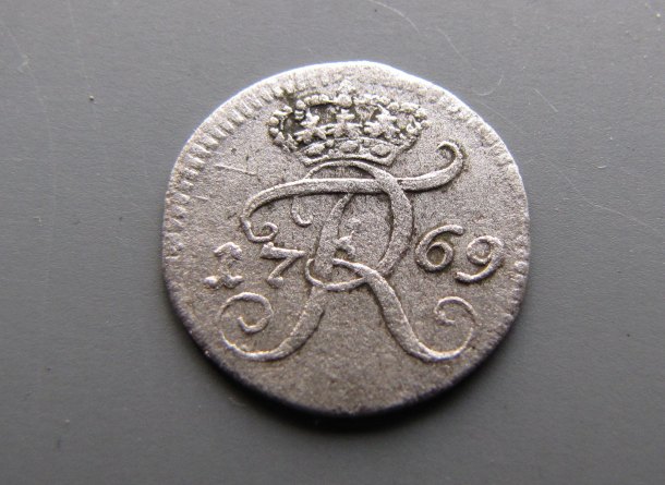 Ein Groschel 1769, Fridrich II. Veliký