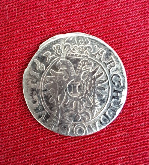 1 krejcar od Ferdinanda II z roku 1628