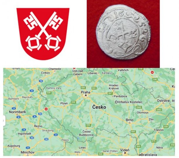 Stříbrné klíče v červeném poli_Řezno 1652 1Kr