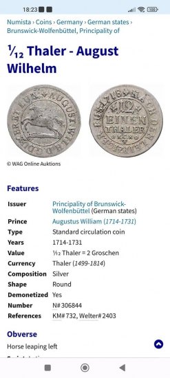 1/12 Thaler - August Wilhelm