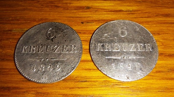 2x 6 krejcarů od Františka Josefa I.  z roku 1849