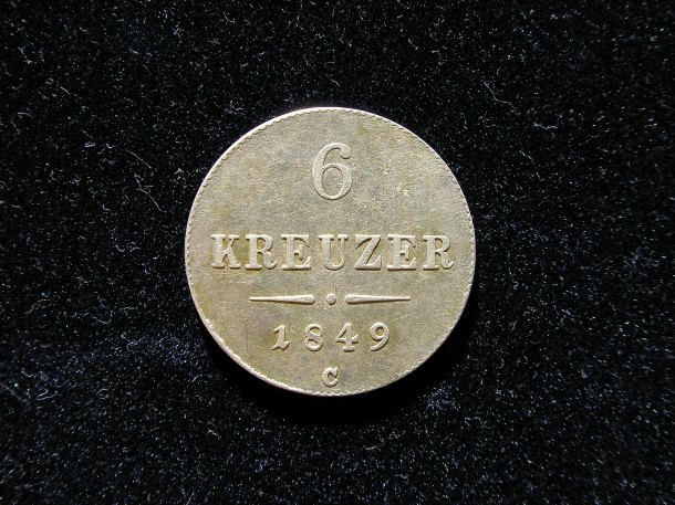 6 Kreuzer 1849, mincovna Praha