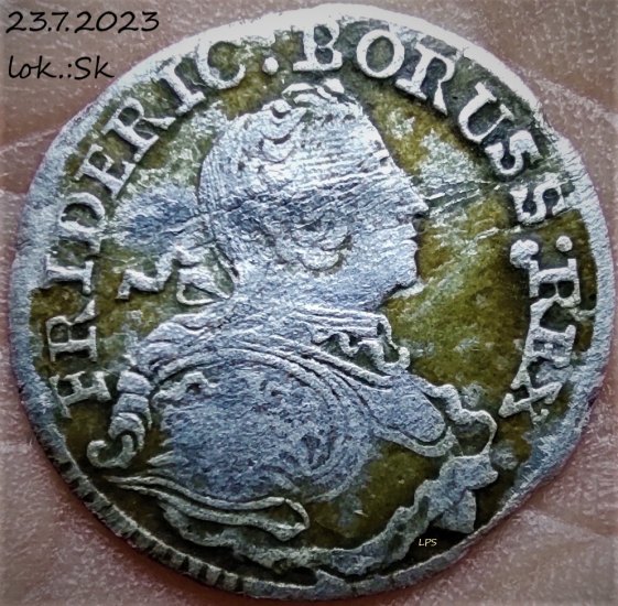 FRIDERIC BORUSS REX- Fridrich II, Prusko- provincie Slezsko 1752- 1763, 3 krejcary, stříbro (billon)