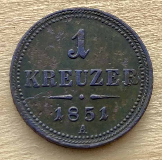 1 Kreuzer 1851 A Top