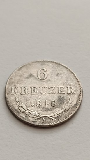 6 Kreuzar ag 1848 A