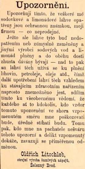 Výroba šumivých nápojů O. Litochleb, Železný Brod