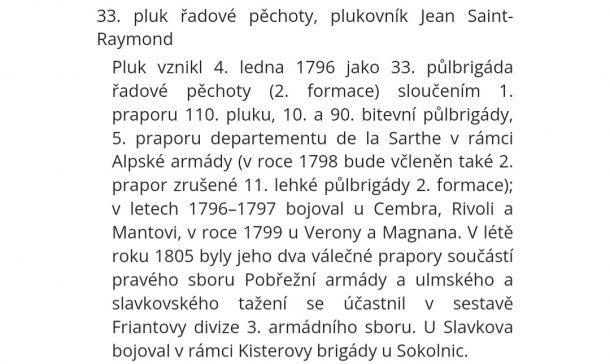 NAPOLEON - 33. Řadový pěší pluk