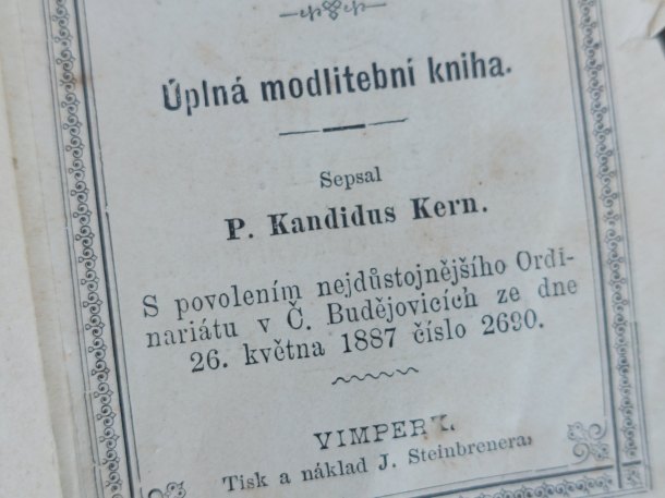 Modlitební knížka 1887