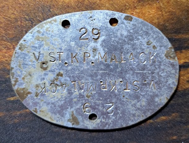 ID známka - V. ST.  KP.  MALACK