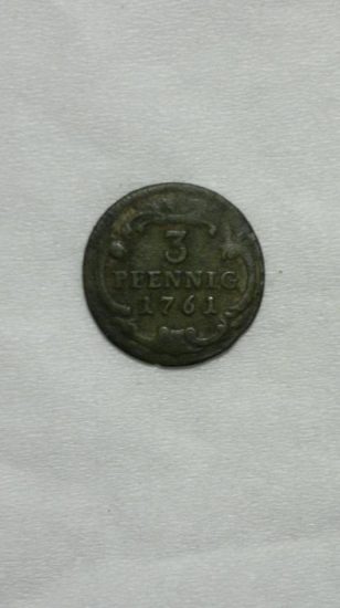 Sachsen, Saxe, Friedrich August II, 3 pfennig 1761