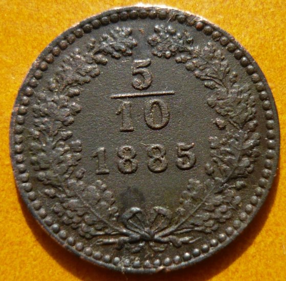 5/10 Krejcaru 1885