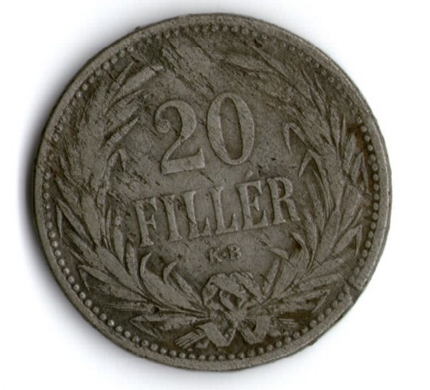 František Josef I. (1848–1916) – 20 Filler (Dvacetihaléř)