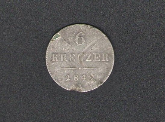 6 KREUZER 1849