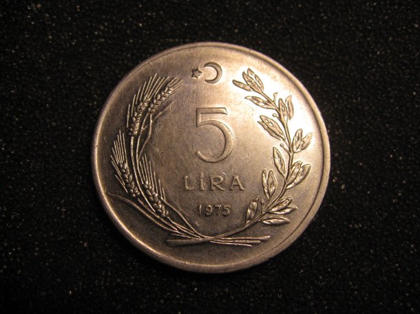 5 Lira - Turecko 1975