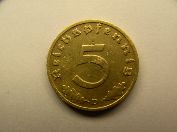 5 pfennig 1938 D