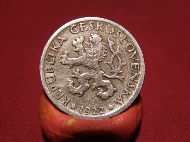 1922- 	ČSR (1918–1939) – 1 Kč (Koruna) (č. 1158)