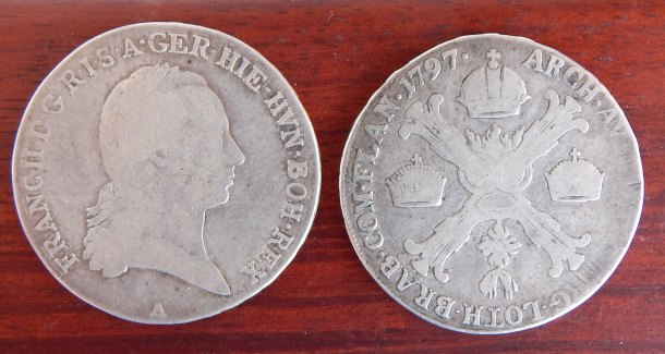 1/2 TOLAR KŘÍŽOVÝ - 1/2 KRONENTHALER  1797