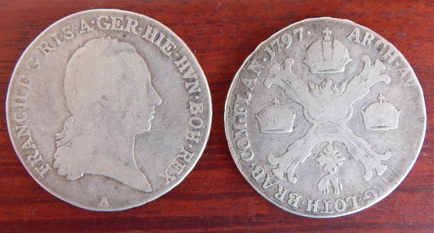 1/2 TOLAR KŘÍŽOVÝ - 1/2 KRONENTHALER  1797