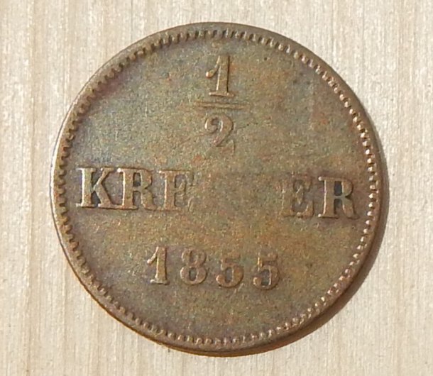 1/2 Krejcar 1855 Maxmilián II.Bavorský,Joseph