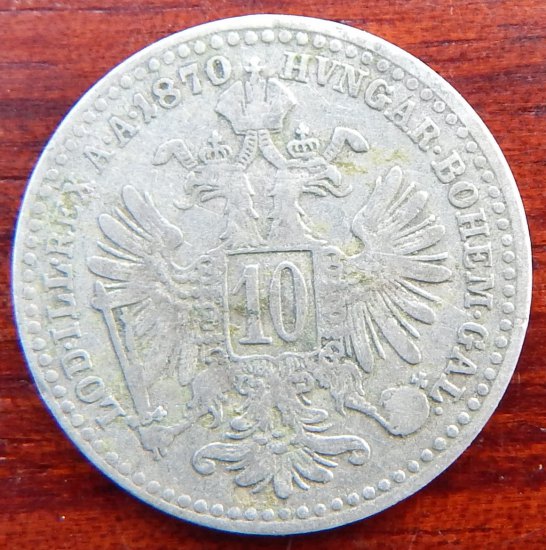 František Josef I. 10 Kr. 1870