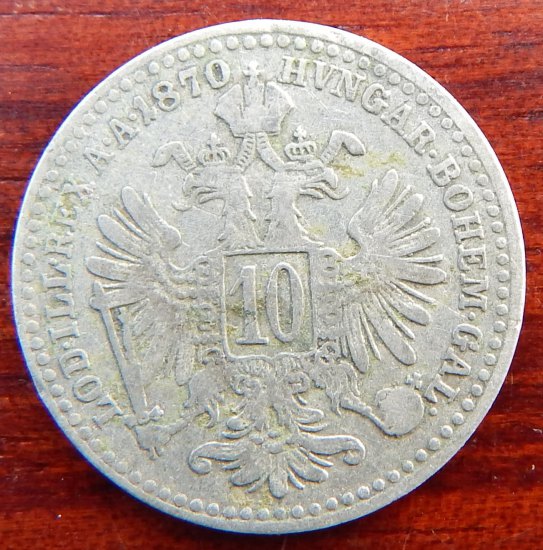 František Josef I. 10 Kr. 1870