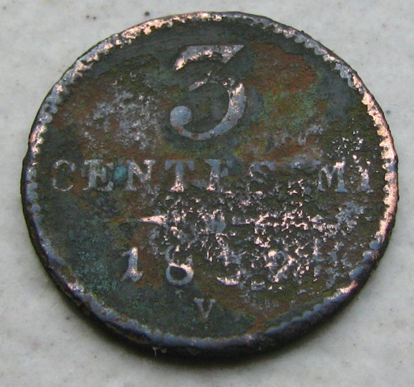 3 centesimi 1852 V FJI